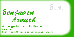 benjamin armuth business card